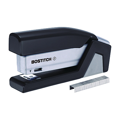 Bostitch InJoy Spring-Powered Compact Stapler, 20-Sheet Capacity, Black (1510)