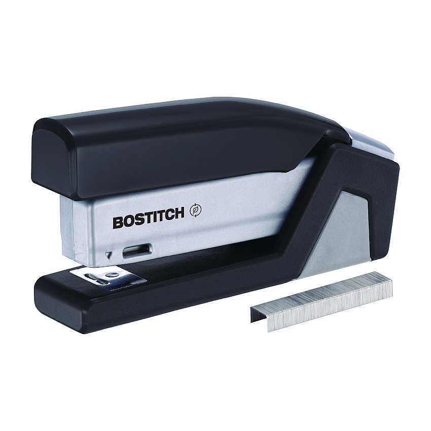 Bostitch InJoy Spring-Powered Compact Stapler, 20-Sheet Capacity, Black (1510)