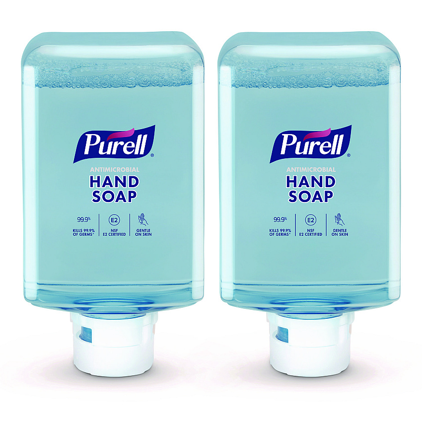 PURELL Antimicrobial Fragrance Free Foaming Hand Soap, For ES10 Dispensers, 1,200 mL Refill, 2/Carton (838302CT)