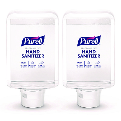 PURELL Advanced Hand Sanitizer Fragrance Free Foam, For ES10 Automatic Dispensers, 1,200 mL Refill, Fragrance Free, 2/Carton (835102CT)