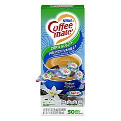 Coffee mate Liquid Coffee Creamer, Sugar-Free French Vanilla, 0.38 oz Mini Cups, 50/Box (91757)
