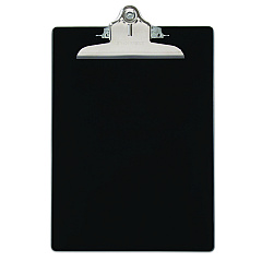 Saunders Recycled Plastic Clipboard with Ruler Edge, 1" Clip Capacity, Holds 8.5 x 11 Sheets, Black (21603)