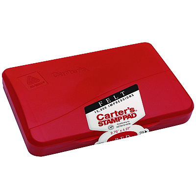 Carter's Pre-Inked Felt Stamp Pad, 4.25 x 2.75, Red (21071)