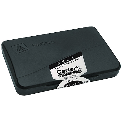 Carter's Pre-Inked Felt Stamp Pad, 4.25 x 2.75, Black (21081)