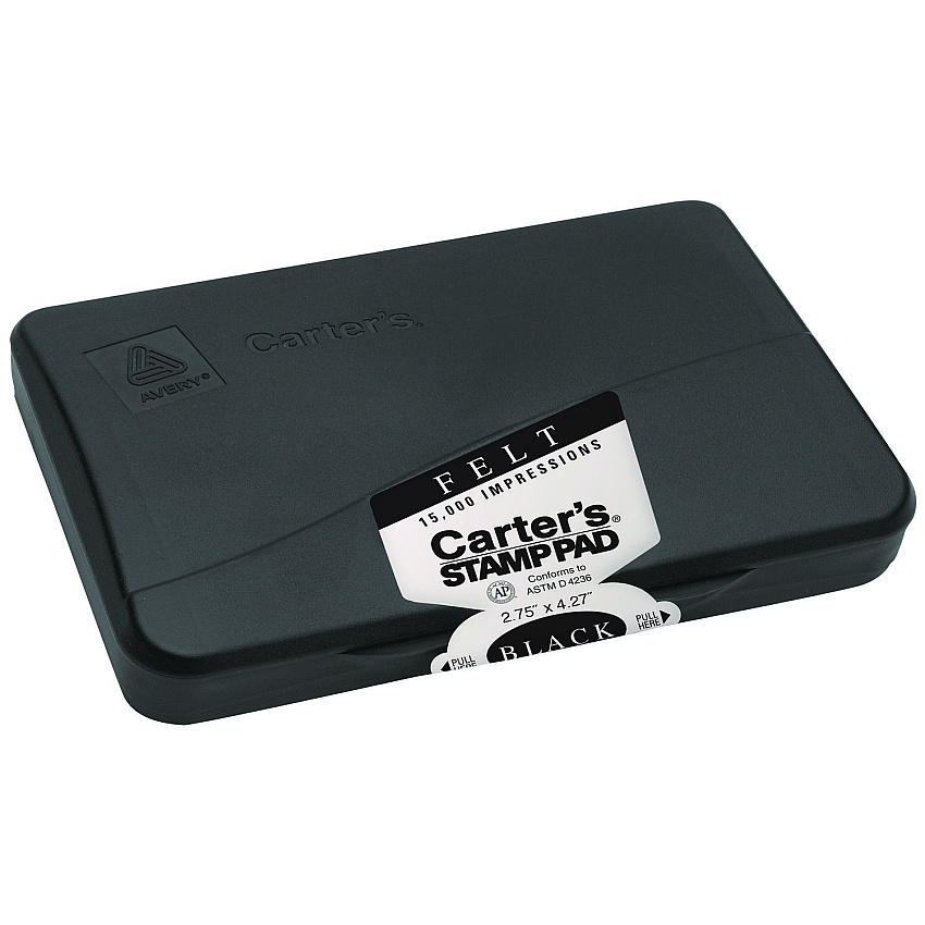 Carter's Pre-Inked Felt Stamp Pad, 4.25 x 2.75, Black (21081)
