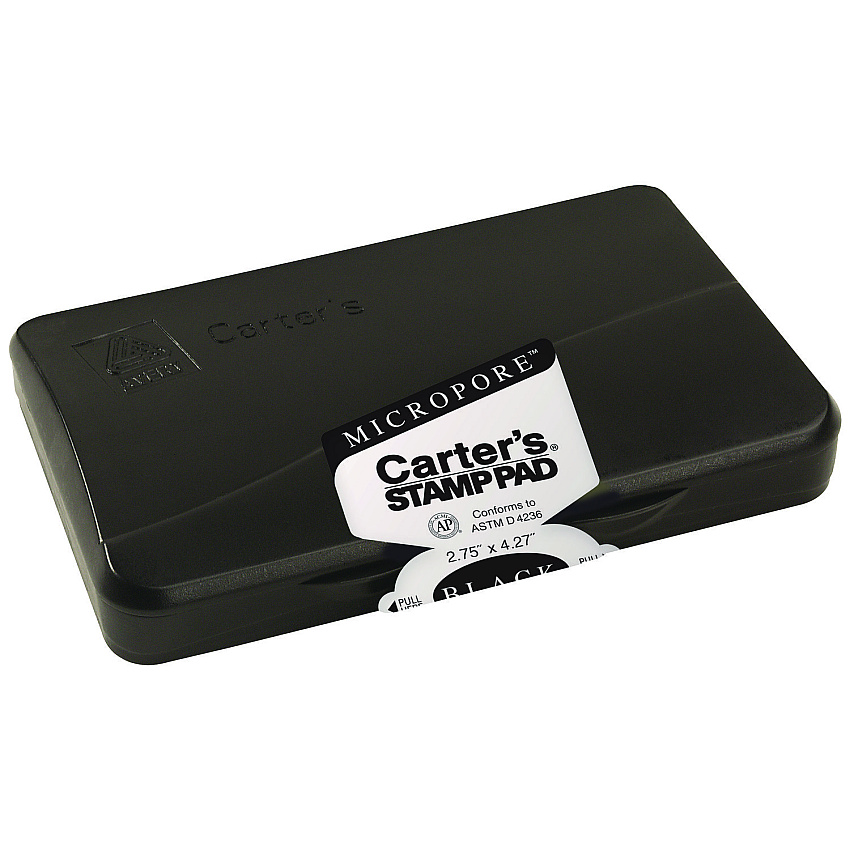 Carter's Pre-Inked Micropore Stamp Pad, 4.25 x 2.75, Black (21281)