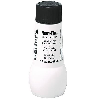 Carter's Neat-Flo Stamp Pad Inker, 2 oz Bottle, Black (21448)