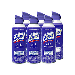 LYSOL Brand Air Sanitizer Spray, Light Breeze Scent, 10 oz Aerosol Can, 6/Carton (99394CT)