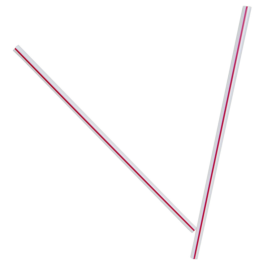 Dixie Unwrapped Hollow Stir-Straws, 5.5", Plastic, White/Red, 1,000/Box (HS5CCXX)