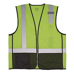 ergodyne GloWear 8210Z Hi-Vis Class 2 Mesh Vest, 2X-Large to 3X-Large, Lime (23017)