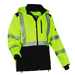 ergodyne GloWear 8353 Class 3 Hi-Vis Softshell Water-Resistant Jacket, 4X-Large, Lime (23528)