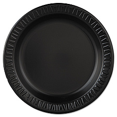 Dart Quiet Classic Laminated Foam Dinnerware, Plate, 9" dia, Black, 125/Pack, 4 Packs/Carton (9PBQR)