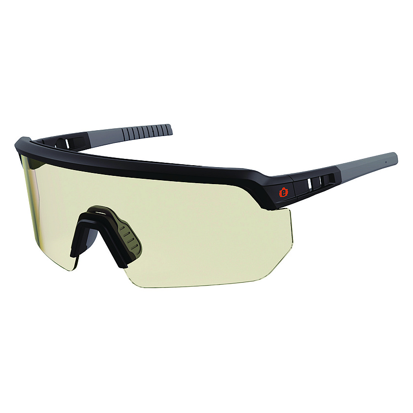 ergodyne Skullerz AEGIR Anti-Scratch/Enhanced Anti-Fog Safety Glasses, Black Nylon Impact Frame, Indoor/Outdoor Polycarbonate Lens (55004)