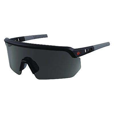 ergodyne Skullerz AEGIR Anti-Scratch/Enhanced Anti-Fog Safety Glasses, Black Nylon Impact Frame, Smoke Polycarbonate Lens (55006)