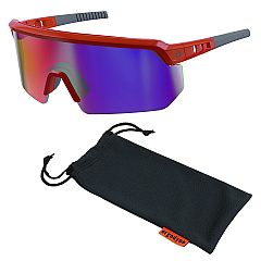 ergodyne Skullerz AEGIR Safety Glasses, Mirrored Lenses, Orange Nylon Impact Frame, Purple Mirror Polycarbonate Lens (55019)