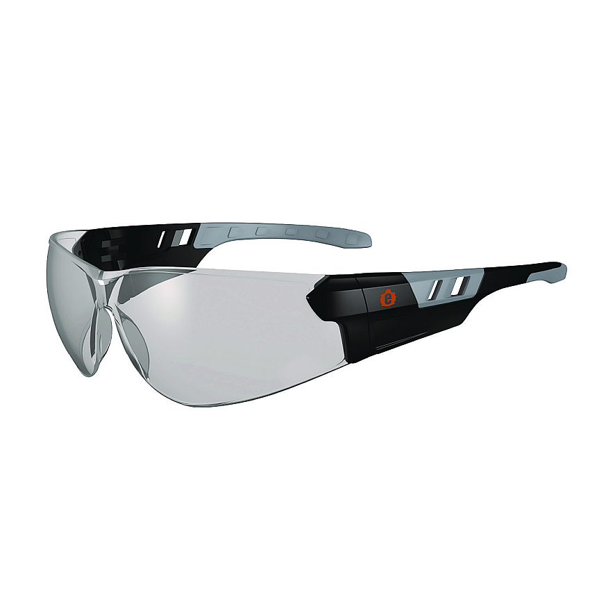 ergodyne Skullerz SAGA Anti-Scratch/Anti-Fog Safety Glasses, Matte Black Frameless, Indoor/Outdoor Polycarbonate Lens (59185)