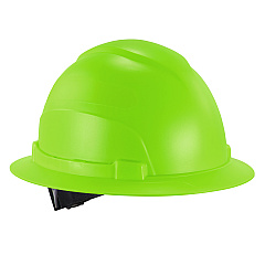 ergodyne Skullerz 8969 Class E Lightweight Full Brim Hard Hat, 6-Point Rachet Suspension, Lime (60232)
