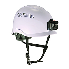 ergodyne Class C Safety Helmet with LED Light and Adjustable Venting, 6-Point Rachet Suspension, White (60265)