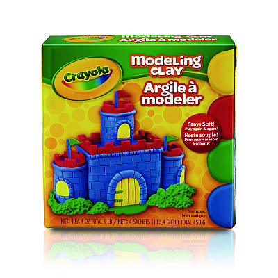 Crayola Modeling Clay Assortment, 4 oz Packs, 4 Packs, Blue/Green/Red/Yellow, 1 lb (570300)