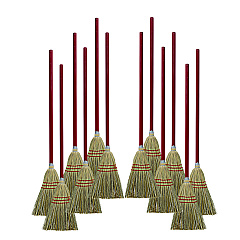 Boardwalk Corn/Fiber Brooms, Corn/Synthetic Fiber Bristles, 36" Overall Length, Gray/Natural, 12/Carton (BWKBR10016)