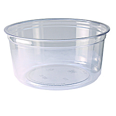Fabri-Kal Recycleware Round Deli Container, 12 oz, 4.6" Diameter x 2.3" h, Clear, Plastic, 500/Carton (RD12)
