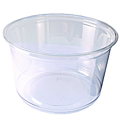 Fabri-Kal Recycleware Round Deli Container, 16 oz, 4.6" Diameter x 3" h, Clear, Plastic, 500/Carton (RD16)