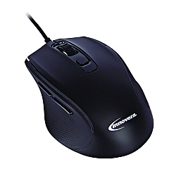 Innovera Full-Size Wired Optical Mouse, Usb 2.0, Right Hand Use, Black