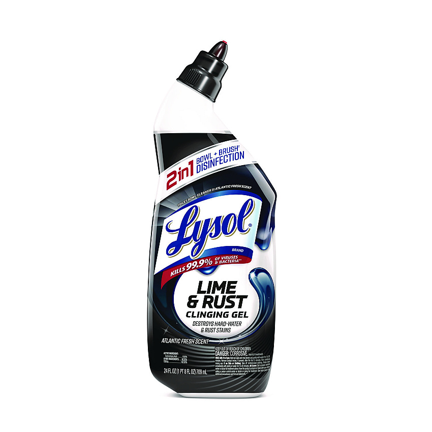 LYSOL Brand Disinfectant Toilet Bowl Cleaner w/Lime/Rust Remover, Wintergreen, 24 oz (98013EA)