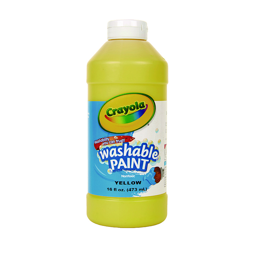 Crayola Washable Paint, Yellow, 16 oz Bottle (542016034)