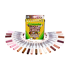 Crayola Colors of the World Permanent Markers, Broad Bullet Tip, Assorted Colors, 24/Pack (587802)