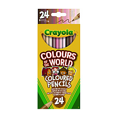 Crayola Colors of the World Colored Pencils, Assorted Lead and Barrel Colors, 24/Pack (684607)