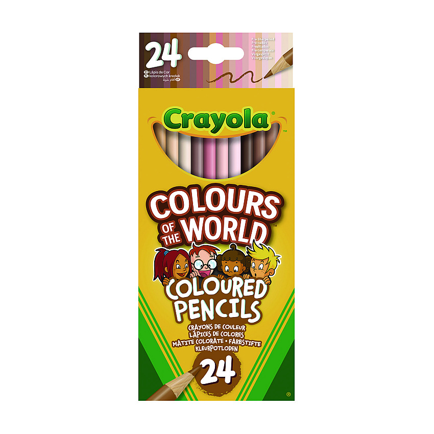 Crayola Colors of the World Colored Pencils, Assorted Lead and Barrel Colors, 24/Pack (684607)