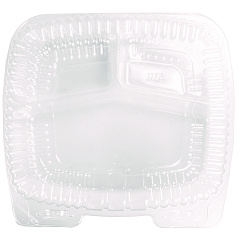 HFA Handi-Lock Three-Compartment Food Container, 8 x 3 x 8.87, Clear, Plastic, 250/Carton (6093S250)