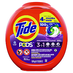 Tide PODS Laundry Detergent, Spring Meadow, 66 oz Tub, 76 Pacs/Tub (09166EA)