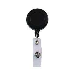 Advantus Clip-On Badge Reel, Extends 30", Black, 25/Pack (75666)