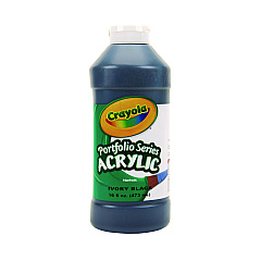 Crayola Portfolio Series Acrylic Paint, Ivory Black, 16 oz Bottle (204016244)