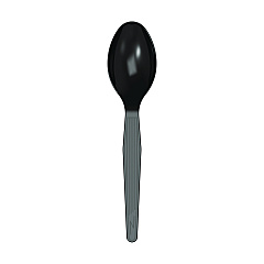 Dixie Mediumweight Polystyrene Wrapped Cutlery, Teaspoon, Black, 1,000/Carton (TM53C1)
