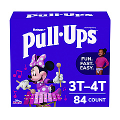 Huggies Learning Designs Potty Training Pants for Girls, Size 5, 3T-4T, 32 lbs to 40 lbs, 84/Carton (45269)