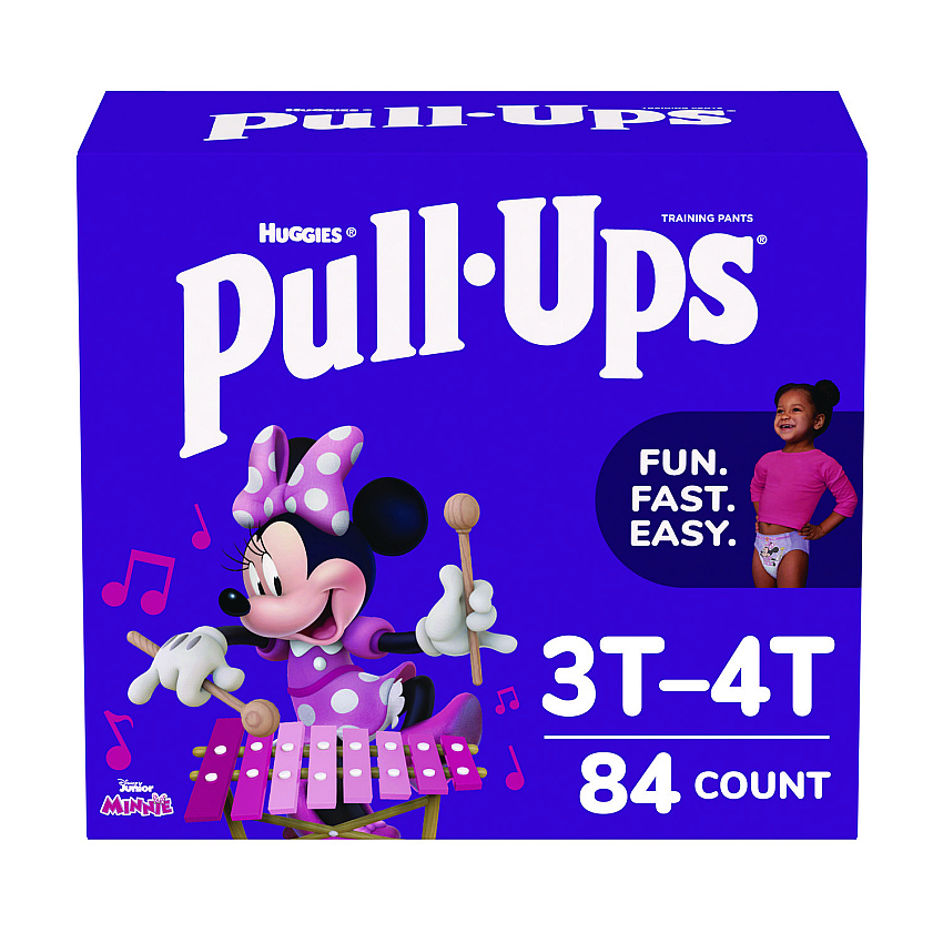 Huggies Learning Designs Potty Training Pants for Girls, Size 5, 3T-4T, 32 lbs to 40 lbs, 84/Carton (45269)