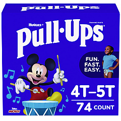 Huggies Learning Designs Potty Training Pants for Boys, Size 6, 4T-5T, 38 lbs to 50 lbs, 74/Carton (45270)
