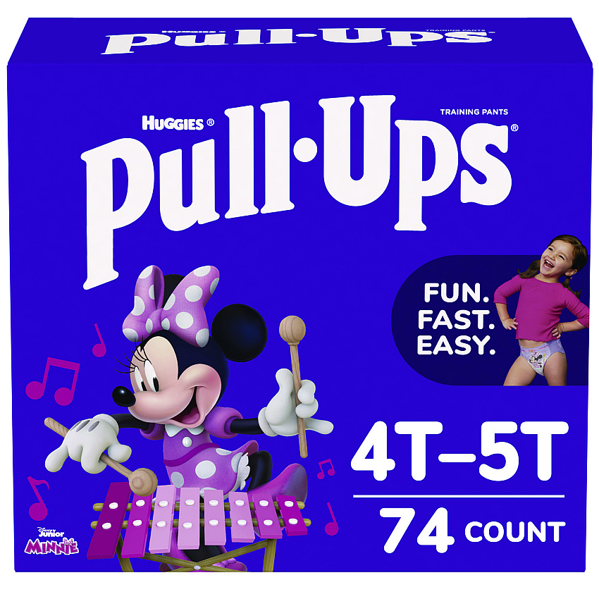 Huggies Pull Ups Learning Designs Potty Training Pants for Girls, Size 6, 4T-5T, 38 lbs to 50 lbs, 74/Carton (45272)