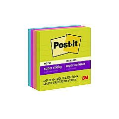 Post-it Note Pads in Summer Joy Collection, 4" x 4", Note Ruled, 90 Sheets/Pad, 4 Pads/Pack (6754SSJOY)