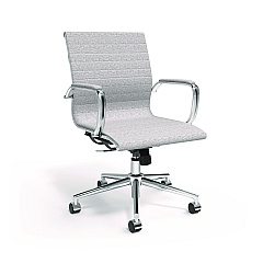 Union & Scale Everell Fabric Managers Chair, Supports up to 275 lb, 16.4" to 20.1" Seat Height, Heather Gray Seat/Back, Chrome Base (UN53279CC)