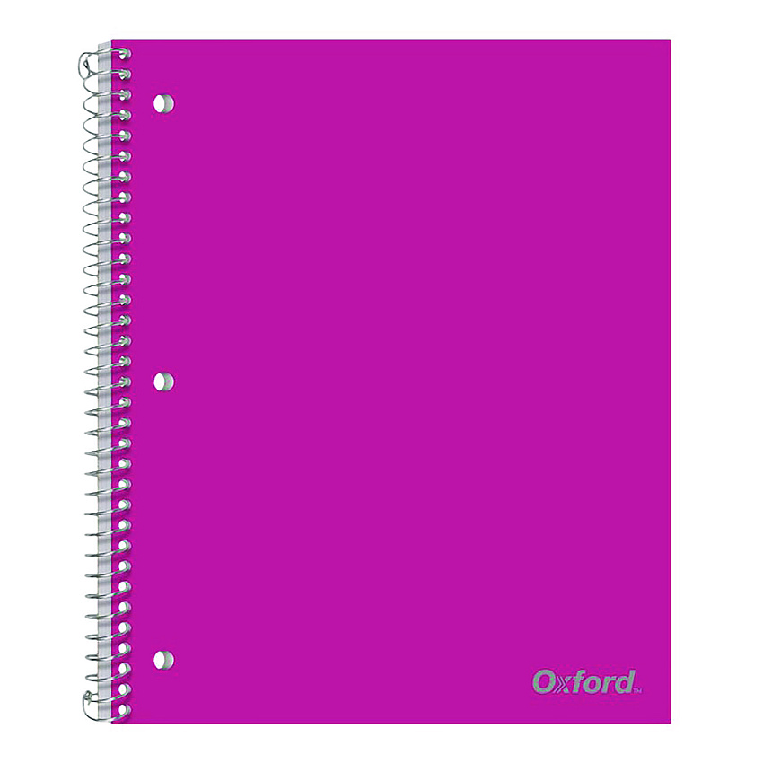 Oxford Poly One-Subject Notebook, 1 Subject, College Rule, Randomly Assorted Cover Color, (100) 11 x 9 Sheets (10590)