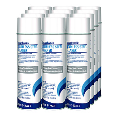 Boardwalk Stainless Steel Cleaner and Polish, Lemon, 18 oz Aerosol Spray, 12/Carton (BWK347ACT)