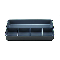 Advantus Fusion Five-Compartment Plastic Accessory Holder, Plastic, 12.25 x 6 x 2, Black/Gray (37682)