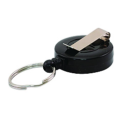 Advantus Badge Reel with Split Key Ring, Extends 30", Black, 12/Box (97121)