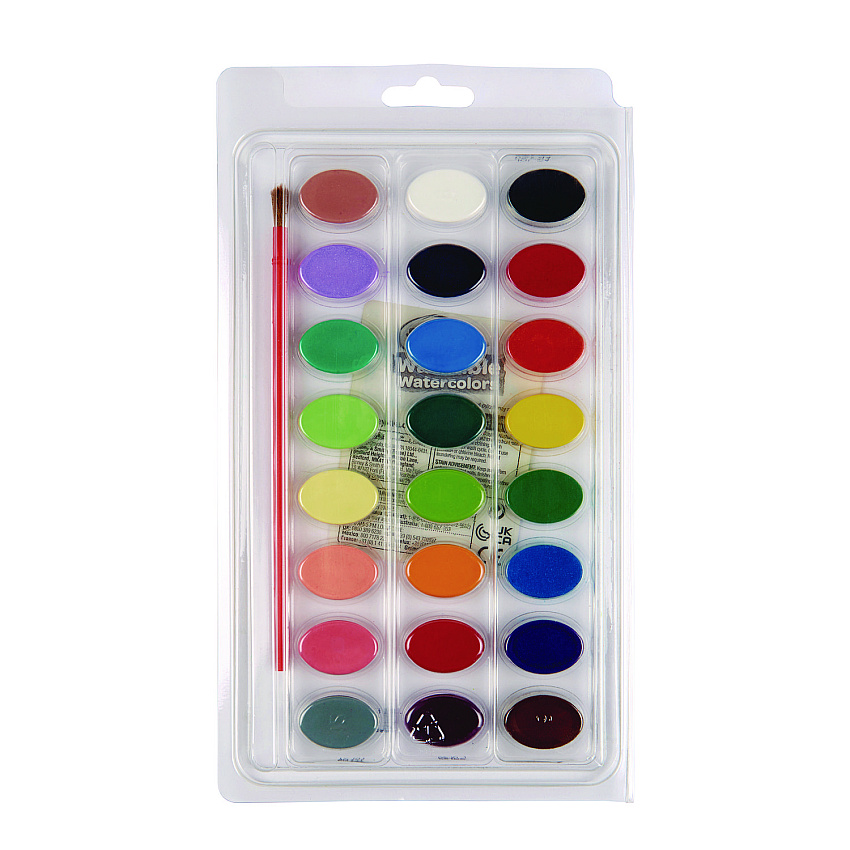 Crayola Washable Watercolor Paint, 24 Assorted Colors, Palette Tray (530524)