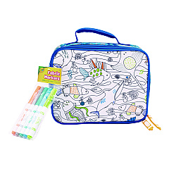Crayola Color-Your-Own Lunch Bag with Marker Set, Oceanfront, 9.5 x 3.5 x 7.5, Blue Camo (B23CL56807ST)
