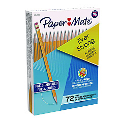 Paper Mate EverStrong #2 Pencils, HB (#2), Black Lead, Yellow Barrel, 72/Box (2154955)